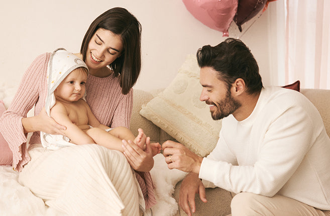 New parents celebrating Valentine's Day