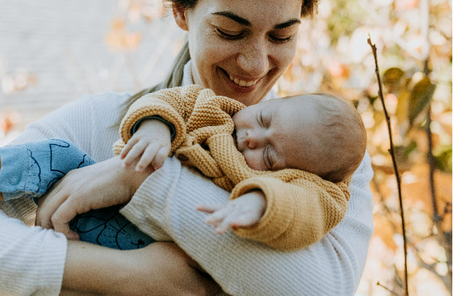 baby and mom outdoor