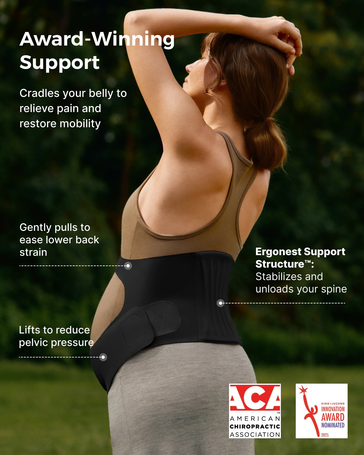 Pack Confort Grossesse : Ceinture de maintien Ergonest et soutien-gorge d’allaitement ultra doux sans coutures YN21