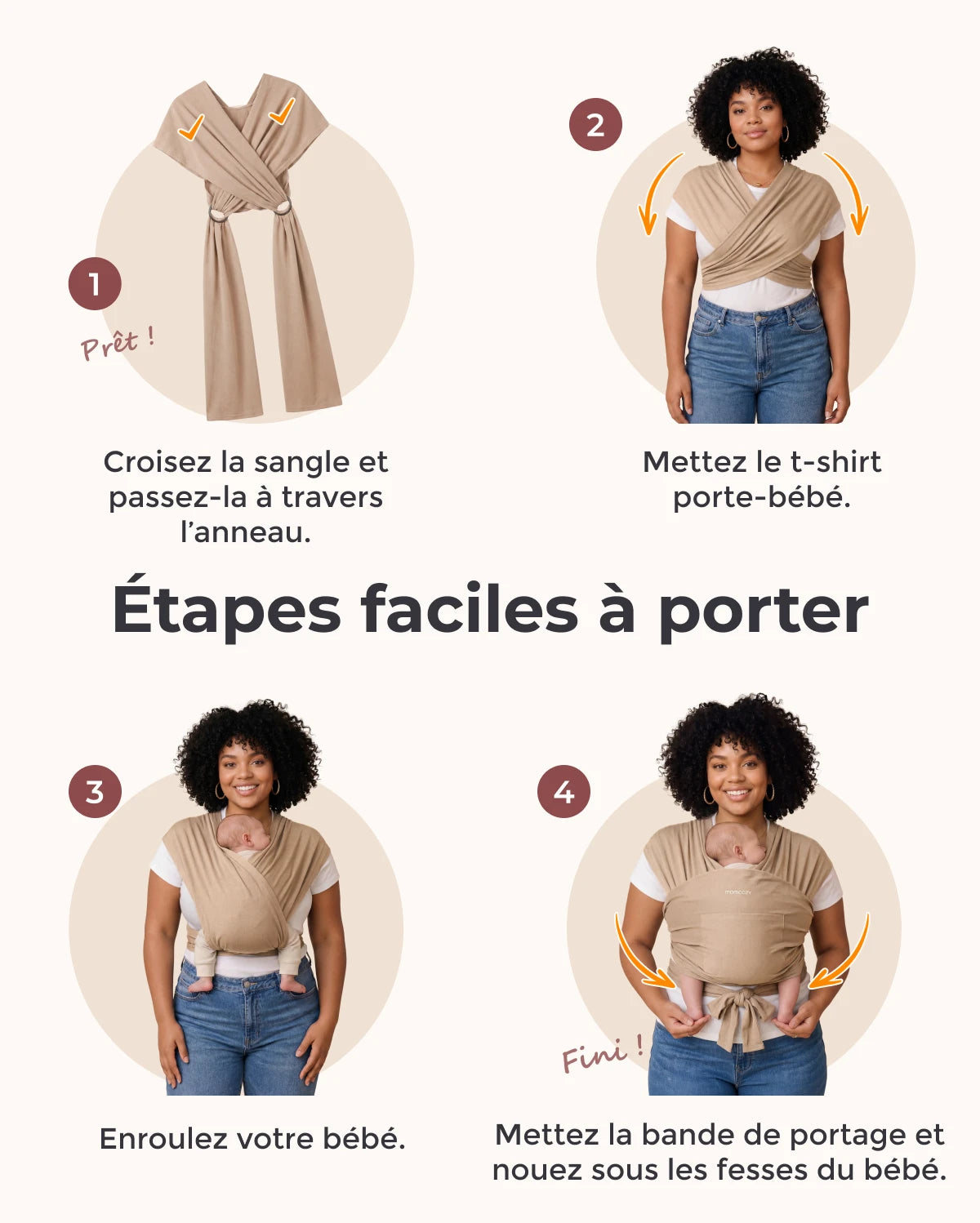 Easy to Wear Hands Free - Baby Wrap Carrier