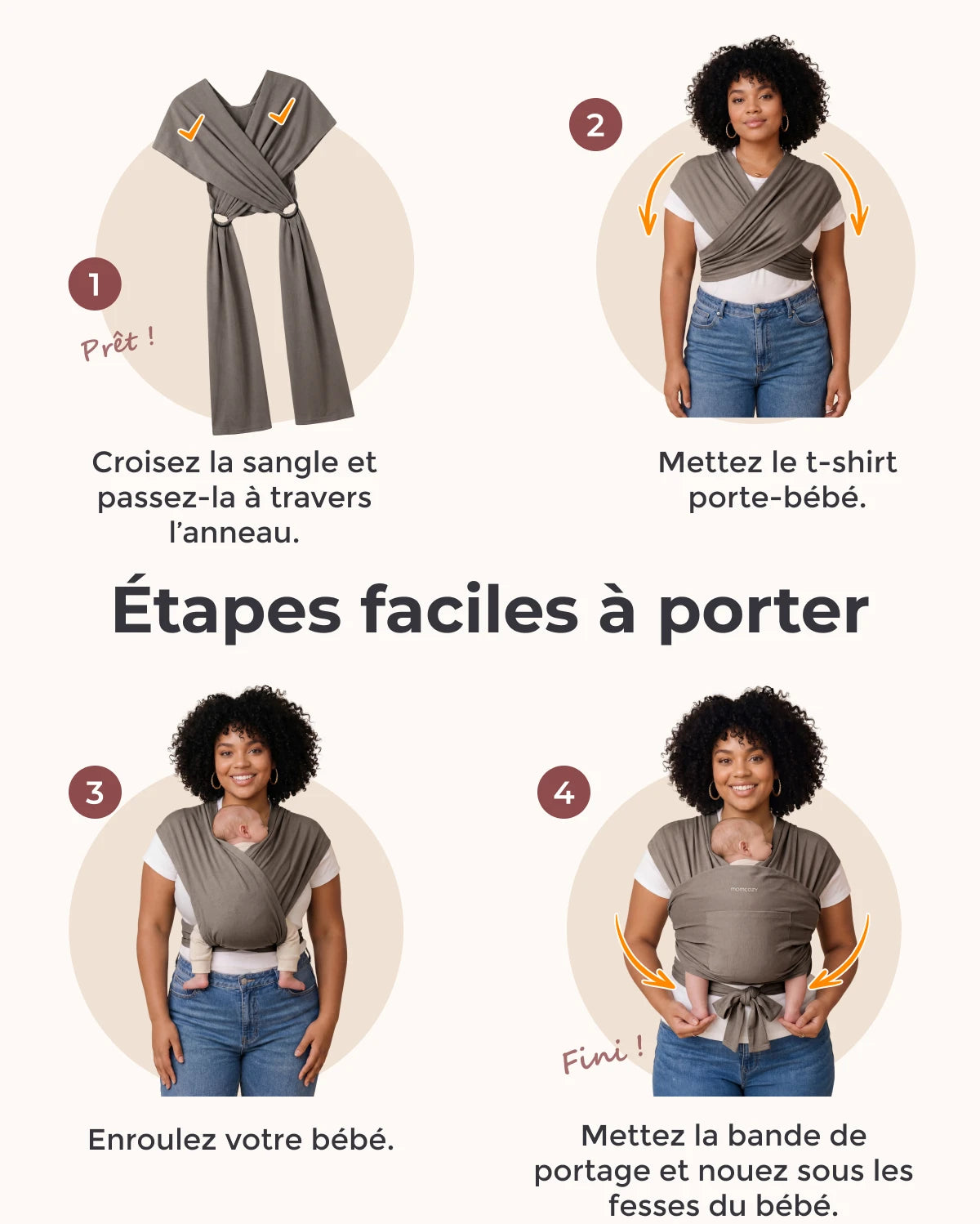 Easy to Wear Hands Free - Baby Wrap Carrier