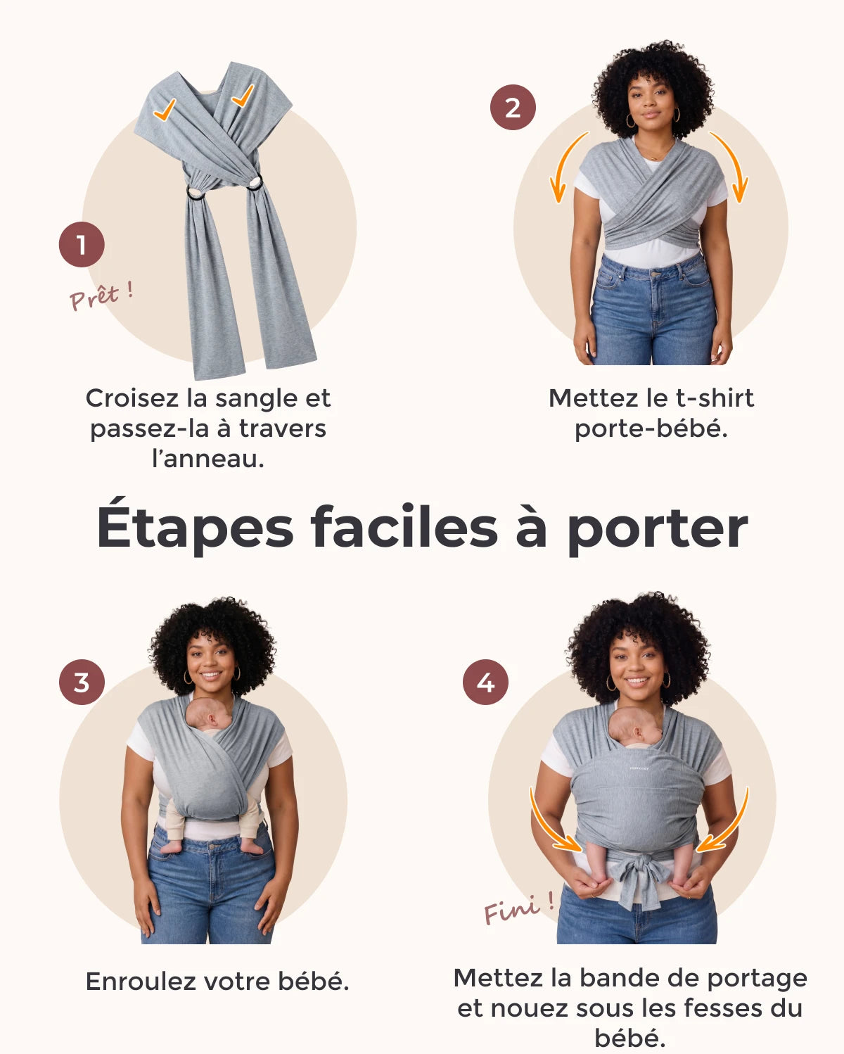 Easy to Wear Hands Free - Baby Wrap Carrier