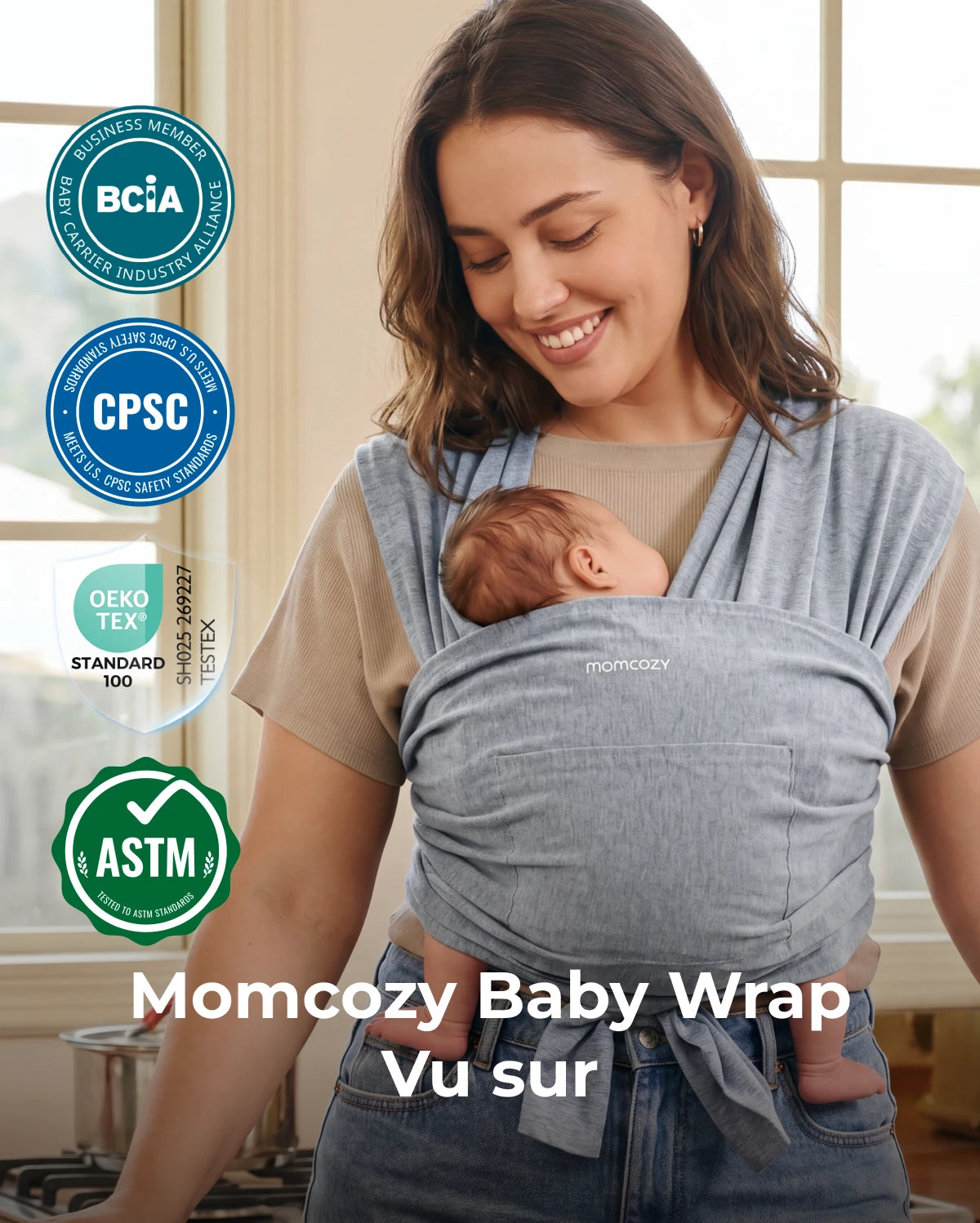 Easy to Wear Hands Free - Baby Wrap Carrier