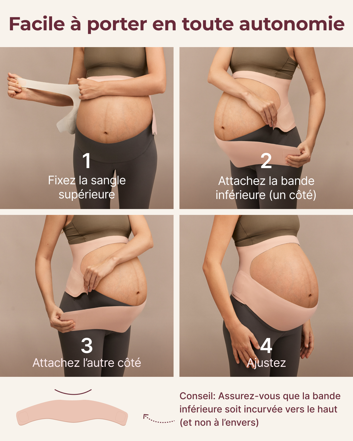 Ceinture de grossesse ergonomique pour soutien du ventre et du dos Momcozy