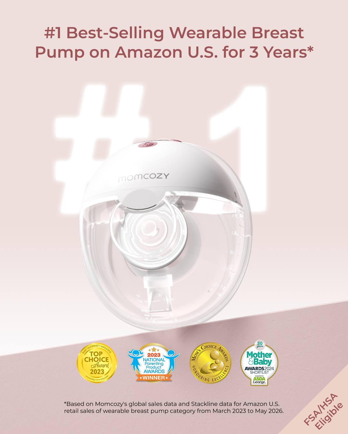Feeding Bundle: M5 Smart Wearable Breast Pump and  120 Breastmilk Storage Bags and Nursing Bra YN21