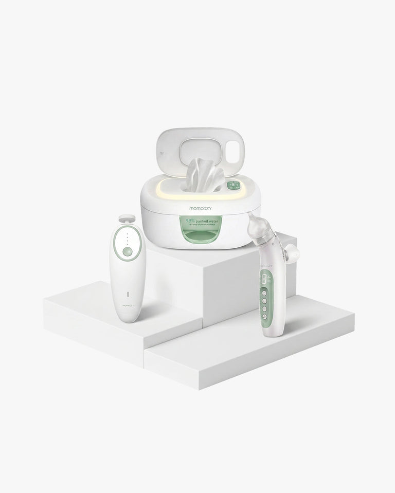Translation missing: fr.Pack Soins Bébé : Aspirateur nasal électrique + Lime à ongles électrique pour bébé + Chauffe-lingettes