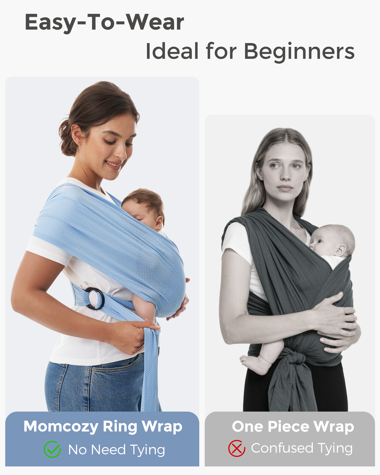Easy to Wear Hands Free - Baby Wrap Carrier