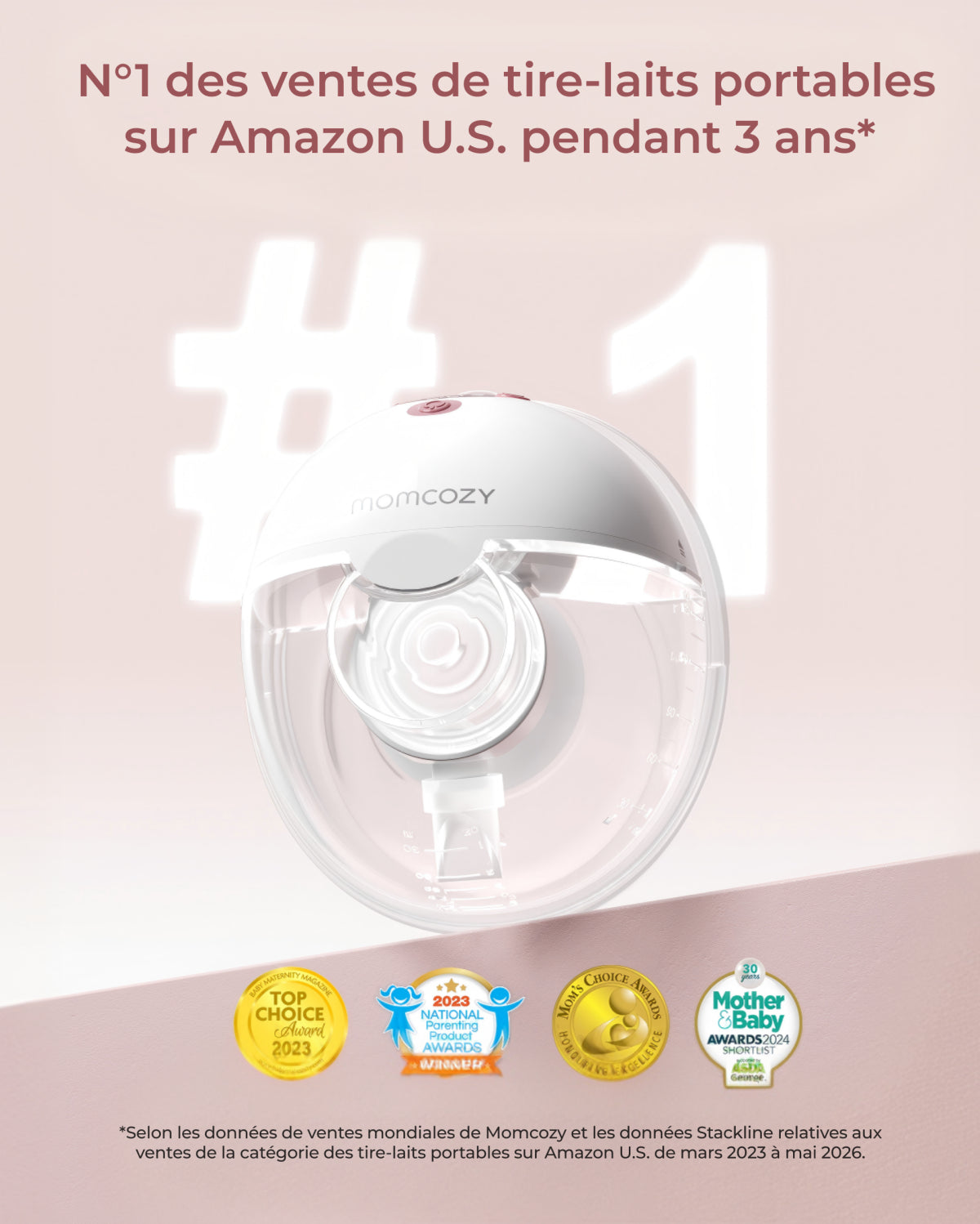 Tire-lait portable et connecté Momcozy M5 Smart - Amélioré avec contrôle via application