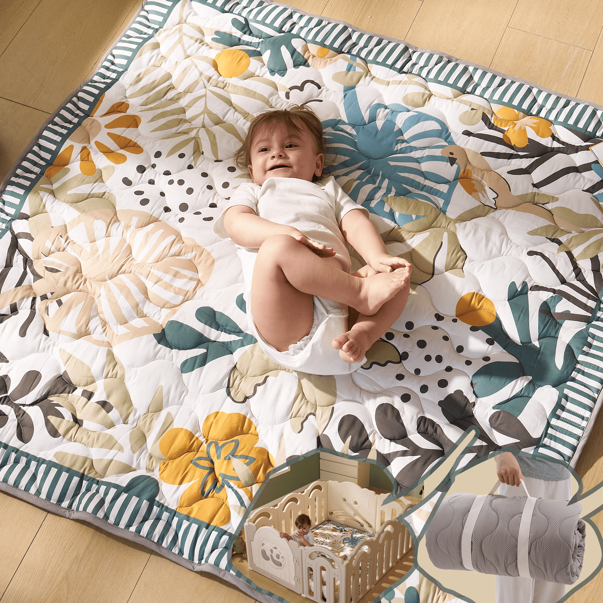Tapis de jeu portable pour bébé Momcozy – Confort rafraîchissant