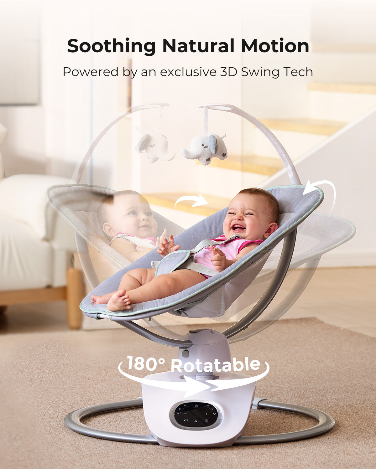 Balancelle Bébé Électrique 3D Momcozy CocoSway – Confort et Apaisement