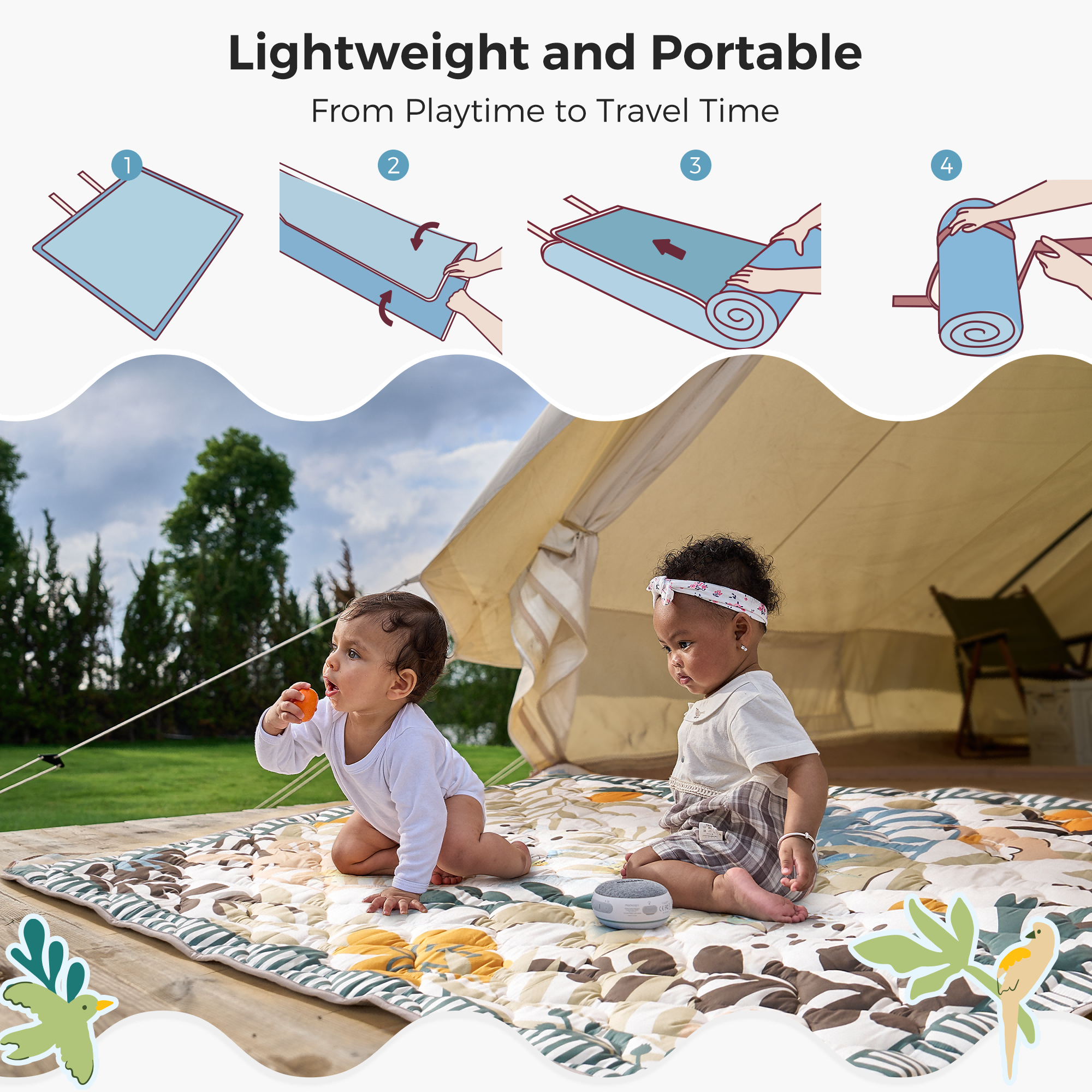 Tapis de jeu portable pour bébé Momcozy – Confort rafraîchissant