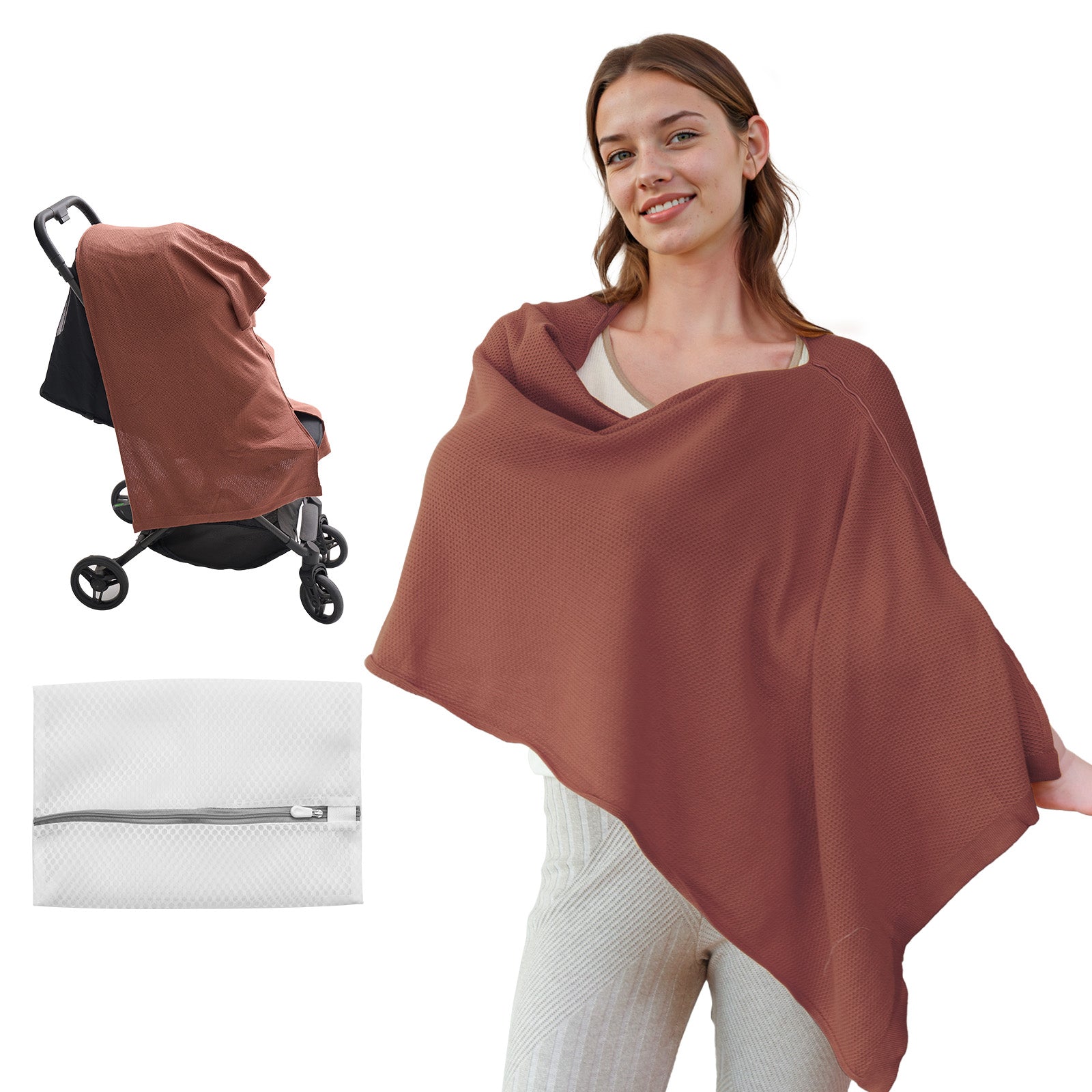 Couverture d'allaitement Momcozy - Poncho d'intimité doux, respirant et à usages multiples