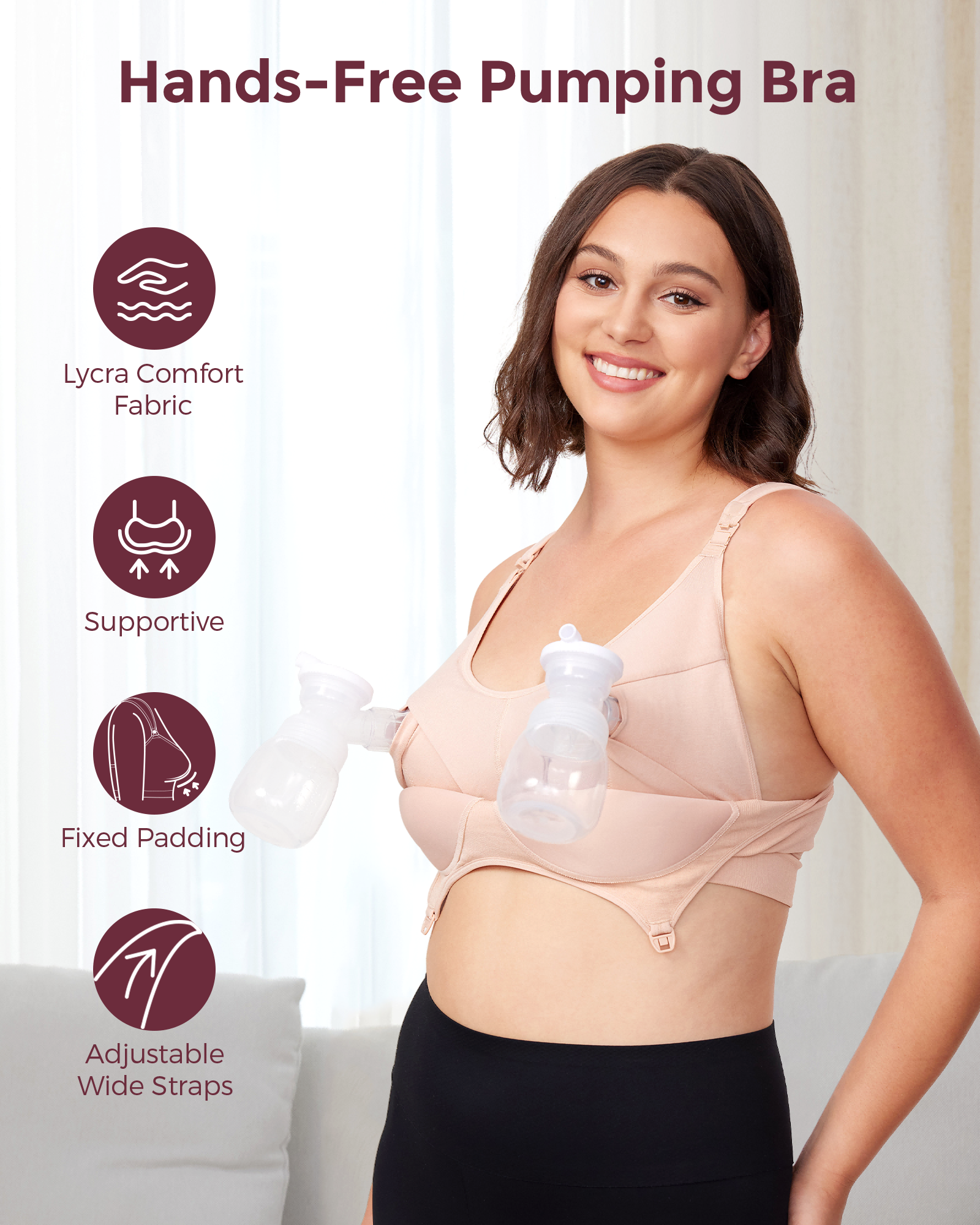 Soutien-gorge d’allaitement Momcozy mains libres tout-en-un avec coussinet fixe