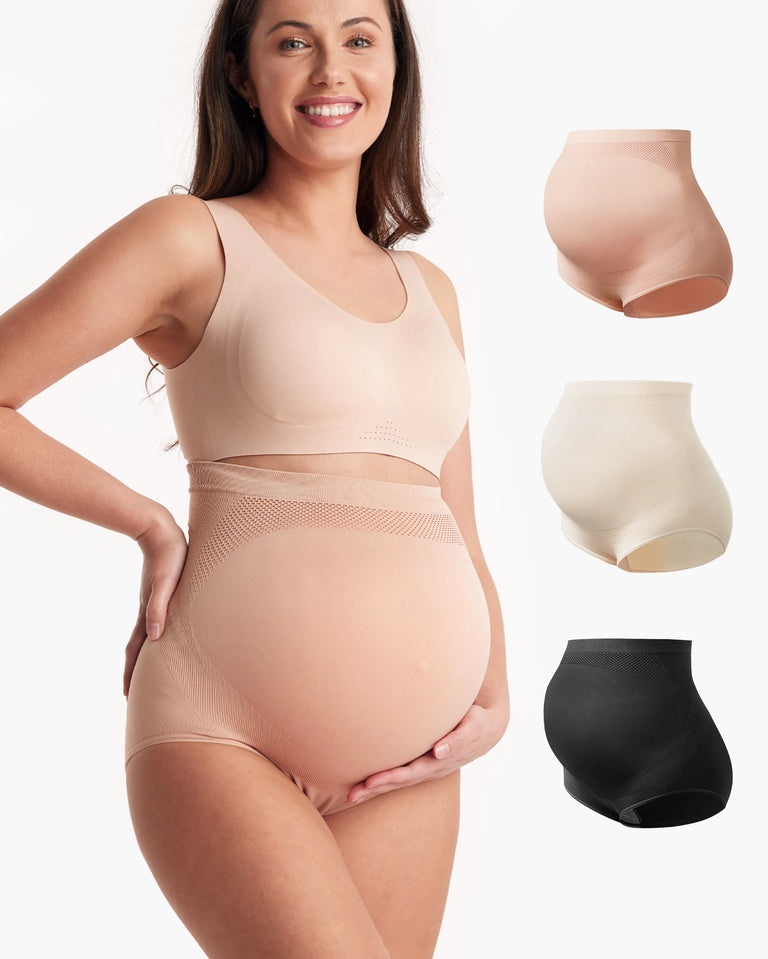 Translation missing: fr.Culottes de grossesse taille haute sans coutures – maintien doux du ventre