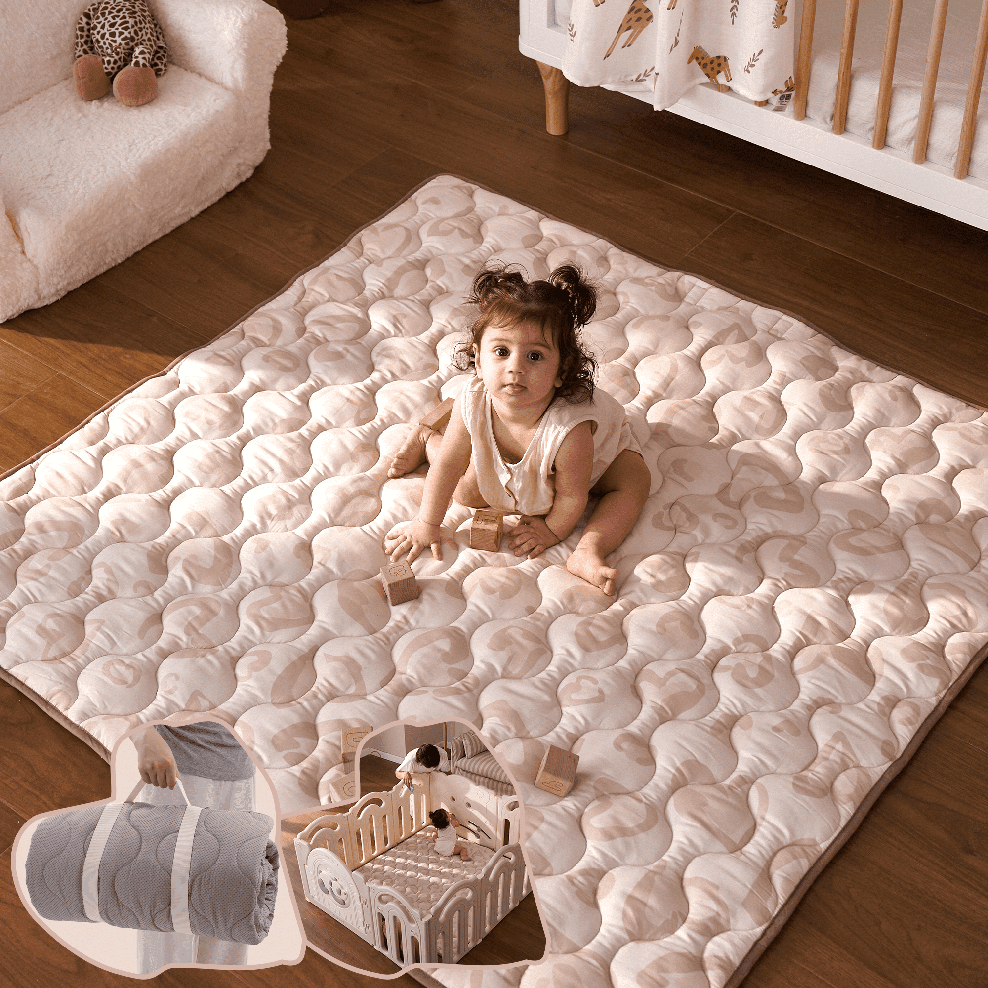 Tapis de jeu portable pour bébé Momcozy – Confort rafraîchissant