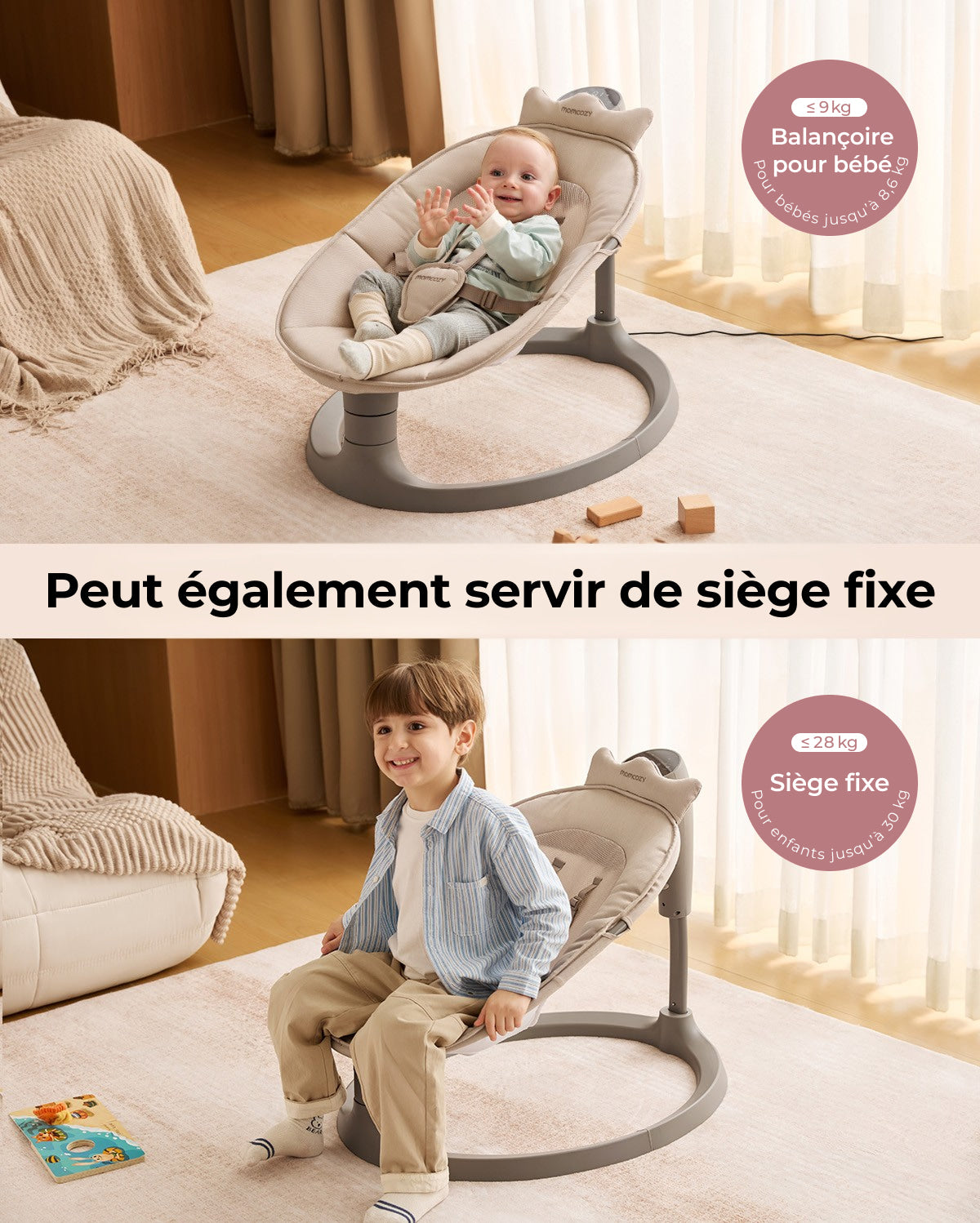 Momcozy 2-in-1 Electric Baby Swing