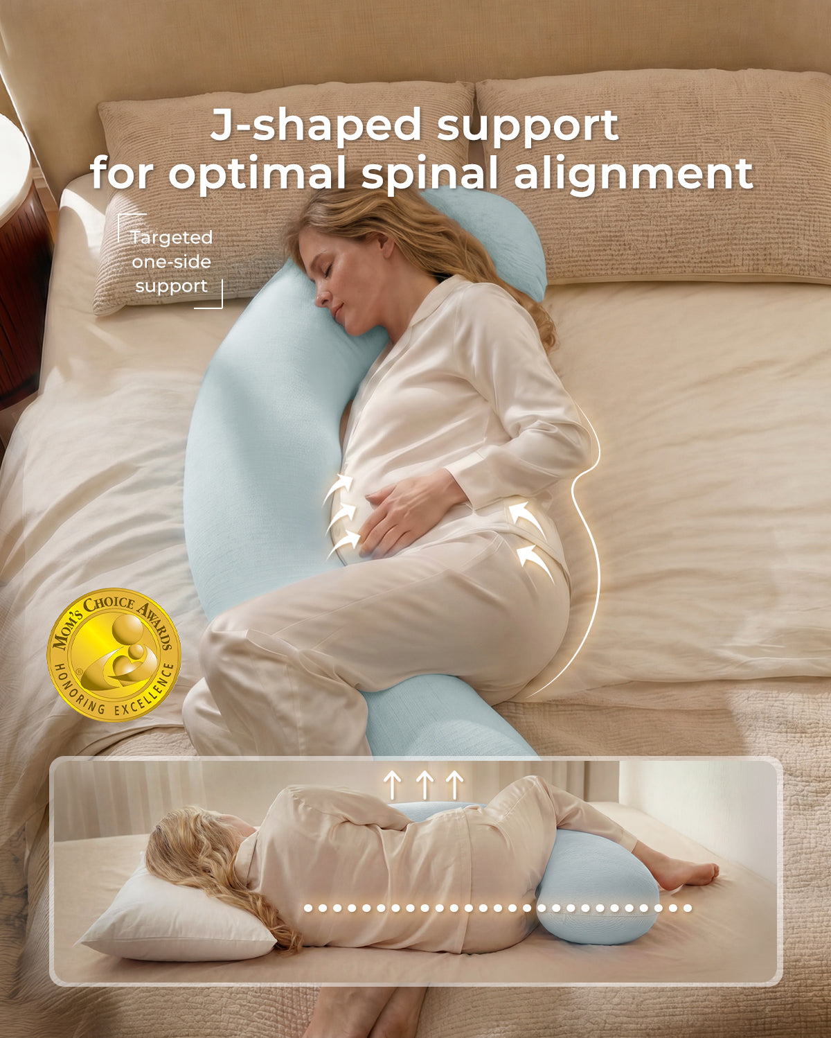 Coussin de maternité en forme de J