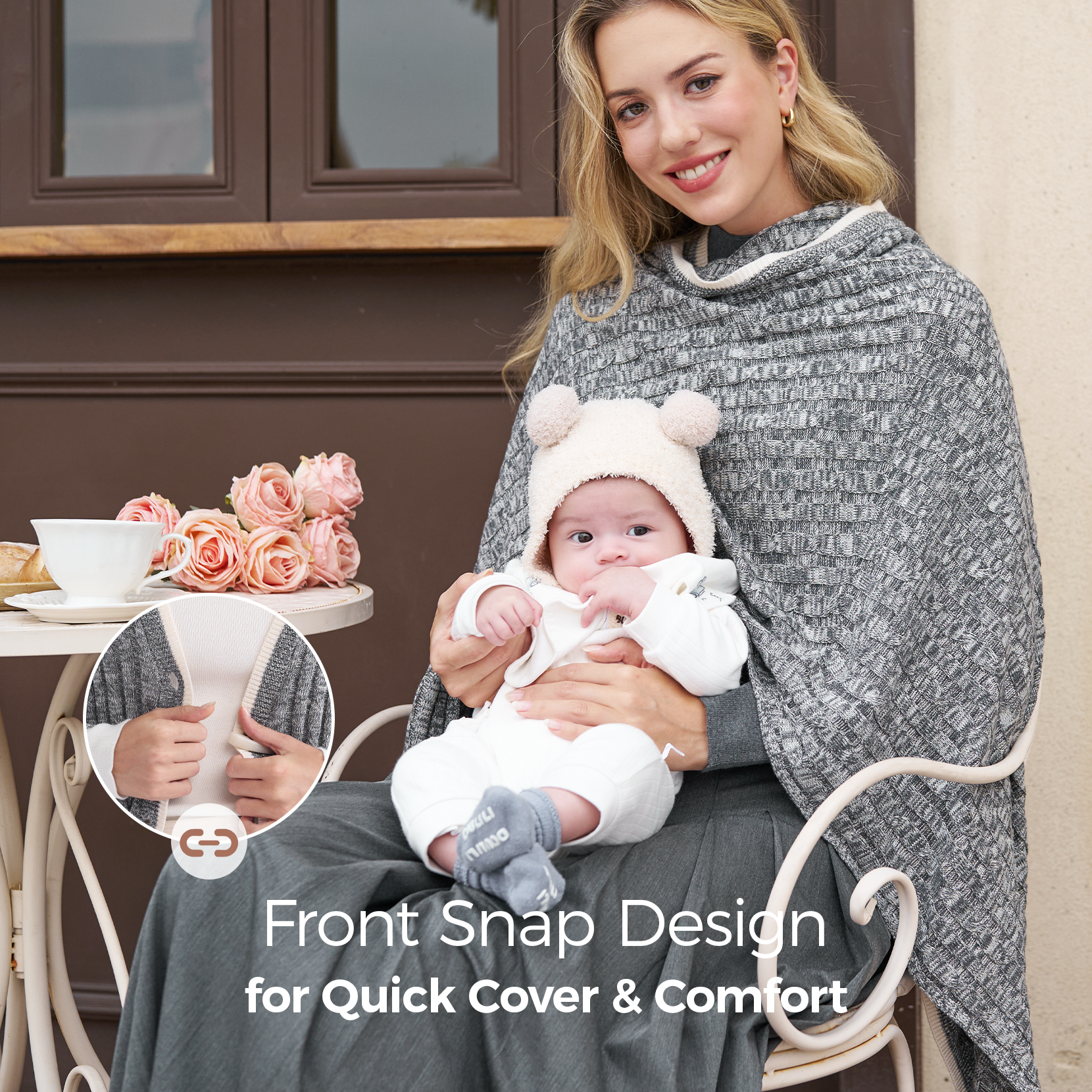 Couverture d’allaitement Momcozy en mélange de laine