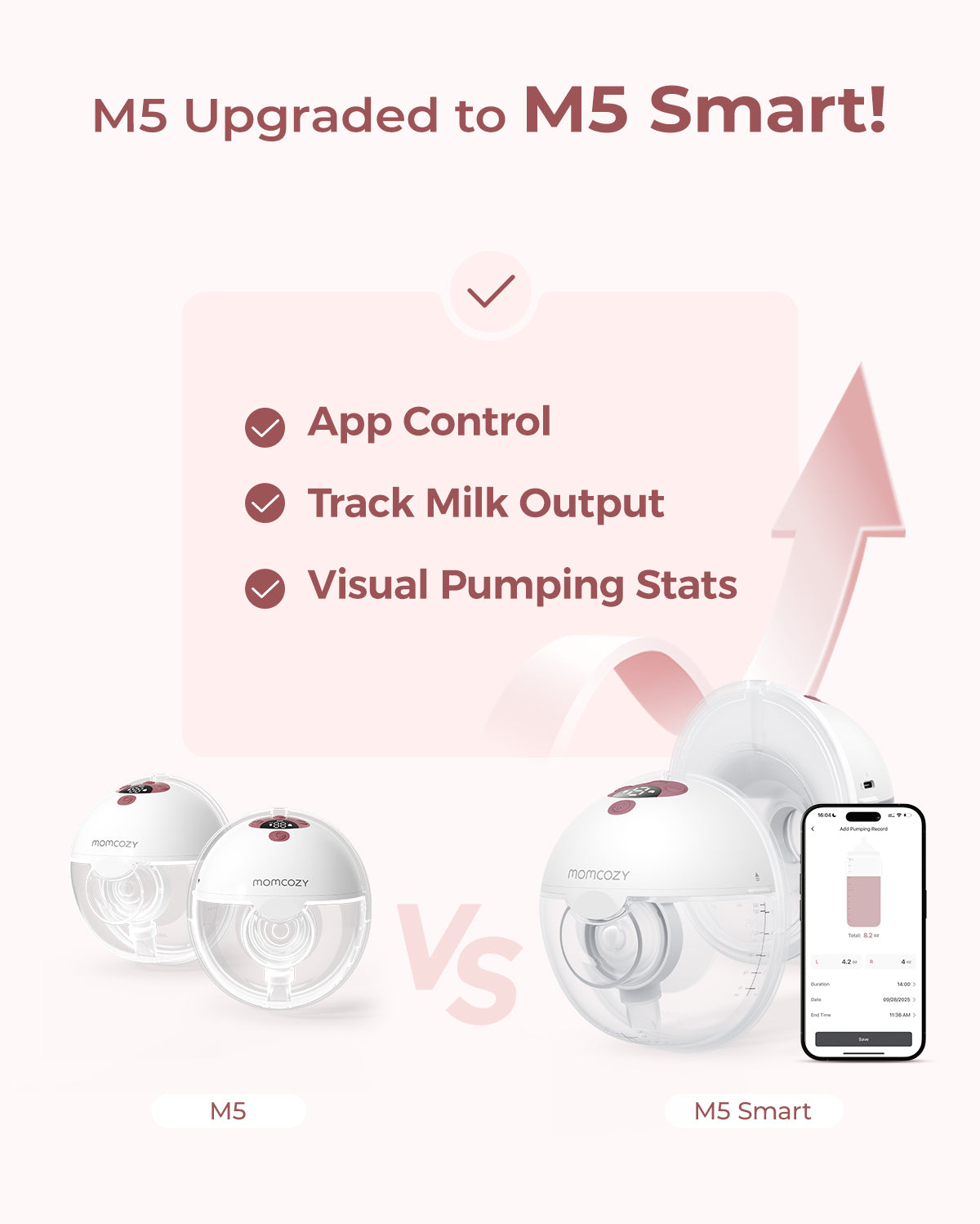 Feeding Bundle: M5 Smart Wearable Breast Pump and  120 Breastmilk Storage Bags and Nursing Bra YN21
