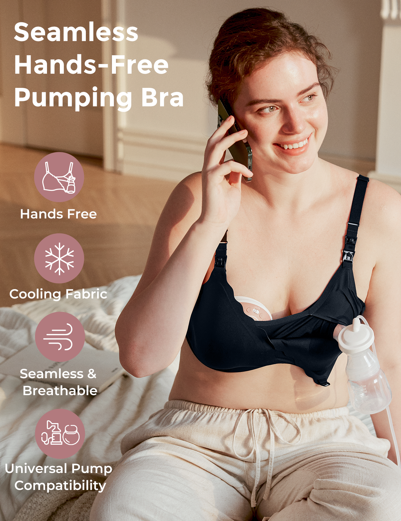 Soutien-Gorge d’Allaitement et de Tirage Mains Libres Rafraîchissant Momcozy