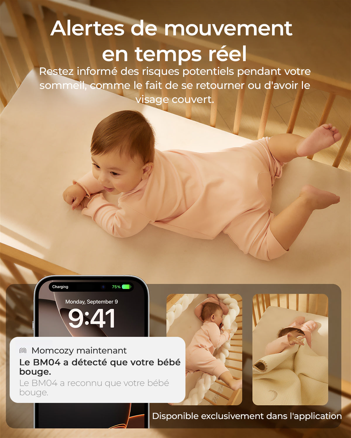Moniteur bébé intelligent Momcozy 5 pouces double mode avec 2 caméras – BM04