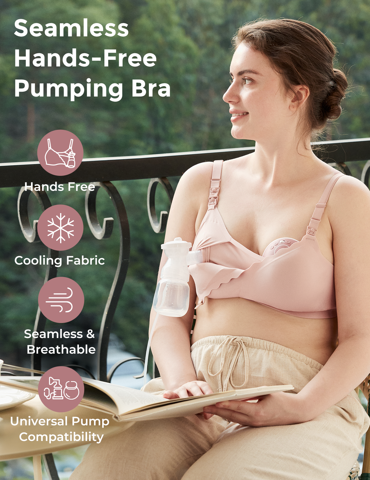 Soutien-Gorge d’Allaitement et de Tirage Mains Libres Rafraîchissant Momcozy