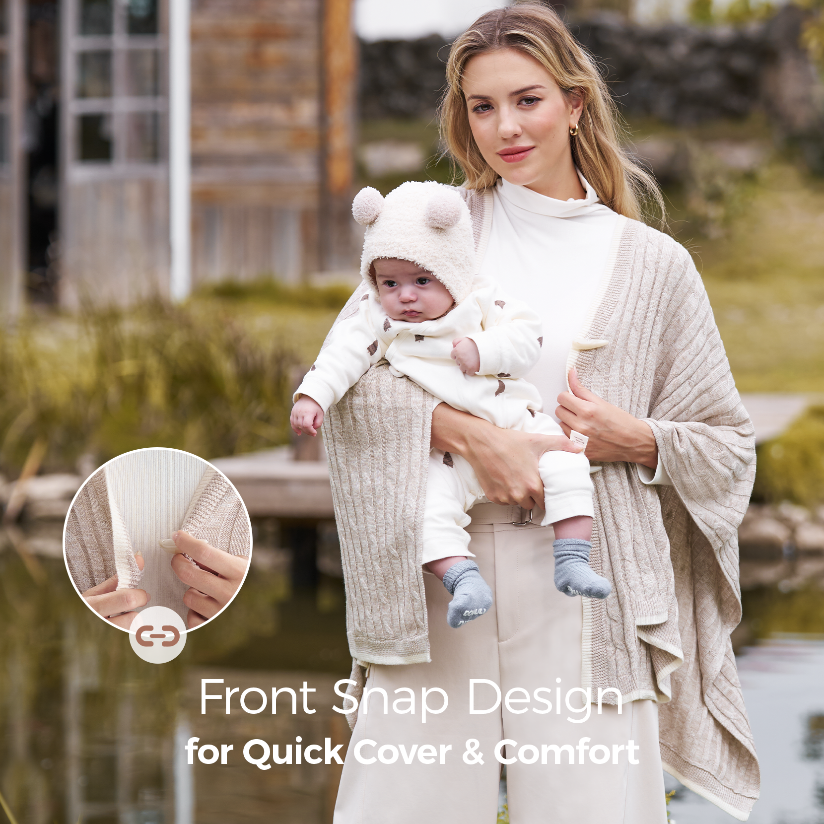 Couverture d’allaitement Momcozy en mélange de laine