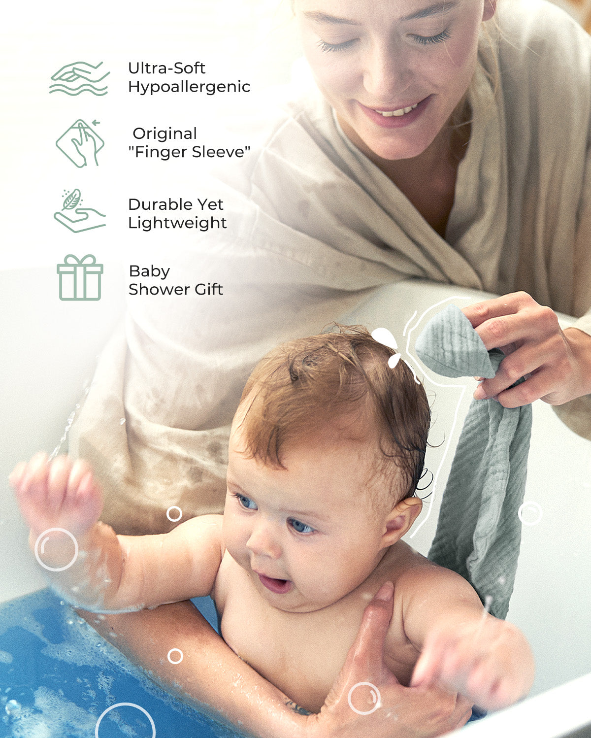 Momcozy Baby Washcloths – Soft 4-Layer Cotton, Gentle for Newborns