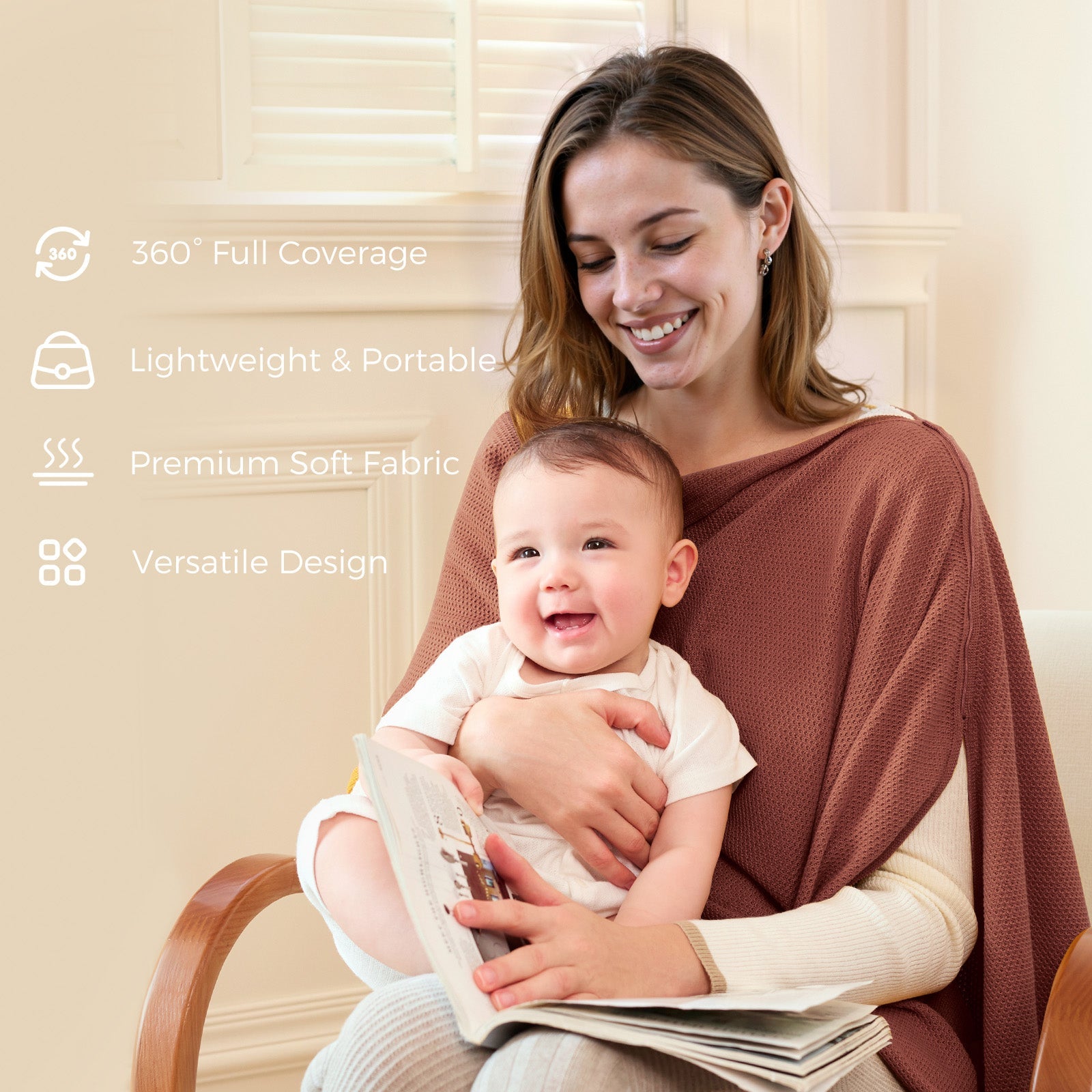 Couverture d'allaitement Momcozy - Poncho d'intimité doux, respirant et à usages multiples