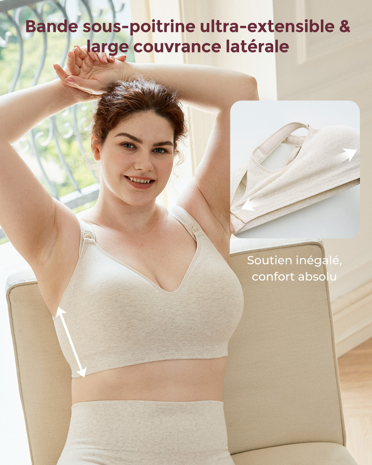 Soutiens-gorge d’allaitement Momcozy en coton pour poitrines généreuses