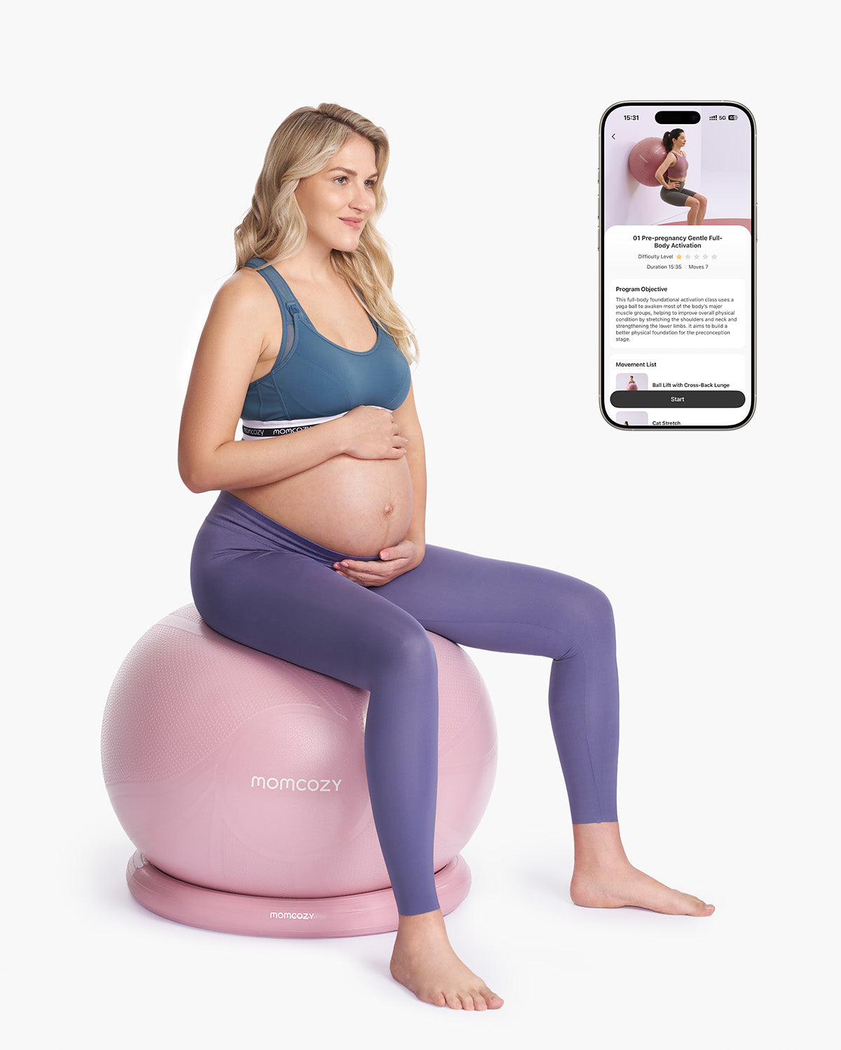 Momcozy BirthEase – Ballon de grossesse pour exercices prénatals