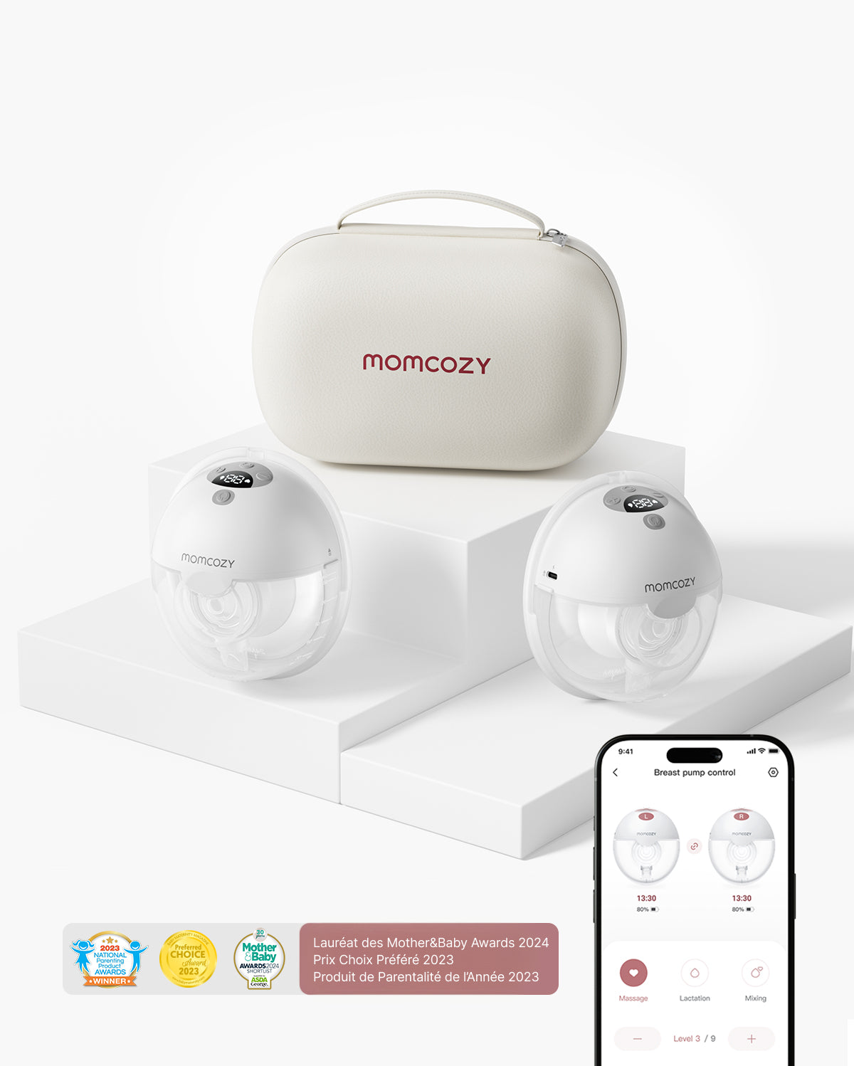 Tire-lait portable et connecté Momcozy M5 Smart - Amélioré avec contrôle via application