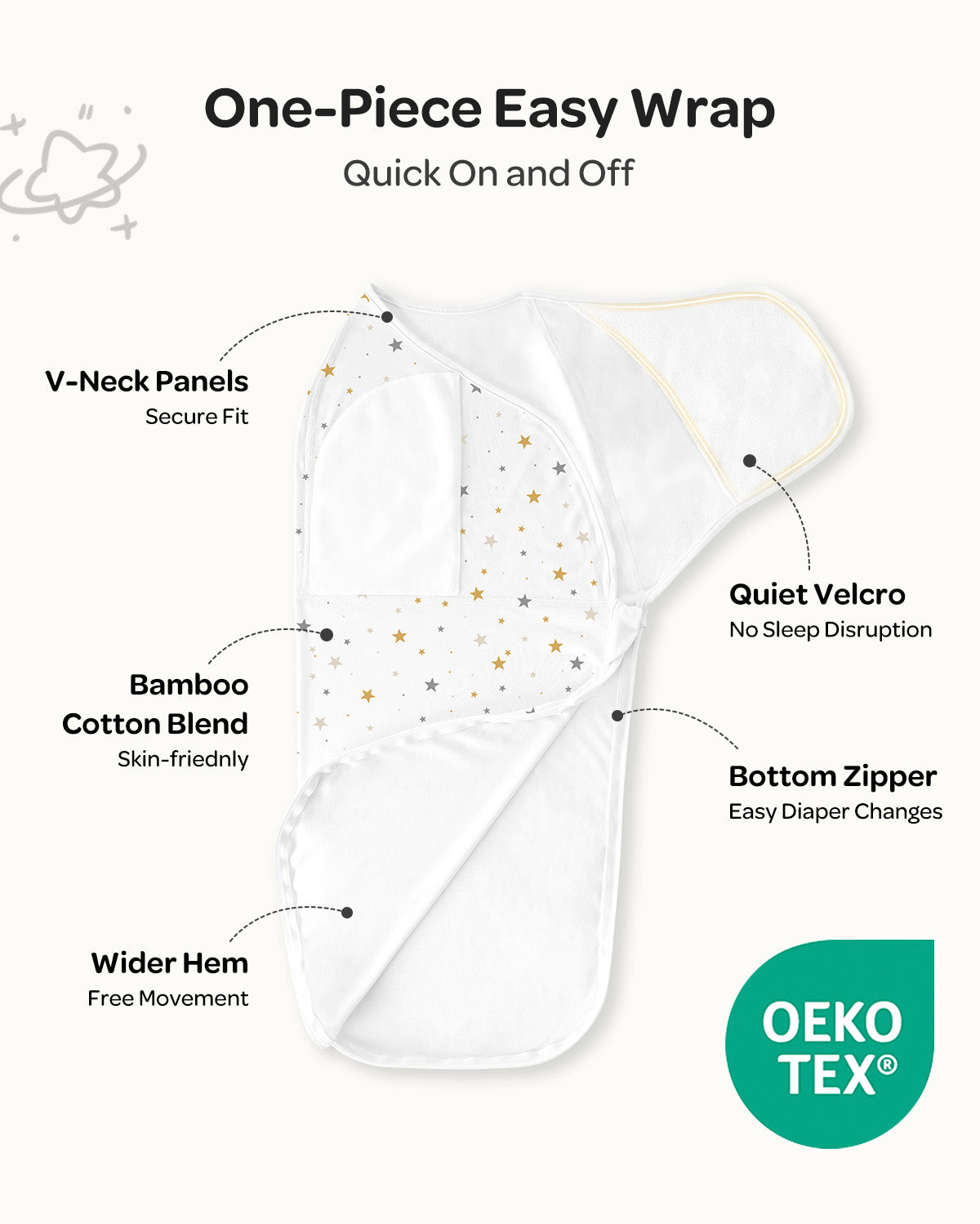 Momcozy Emmaillotage facile pour bébé 0-3 mois