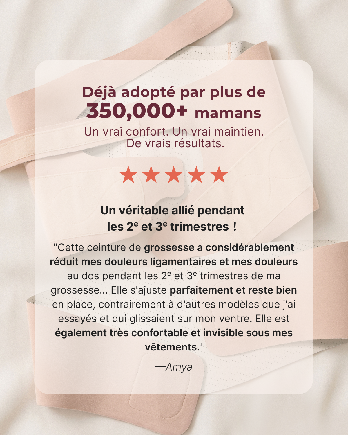 Ceinture de grossesse ergonomique pour soutien du ventre et du dos Momcozy