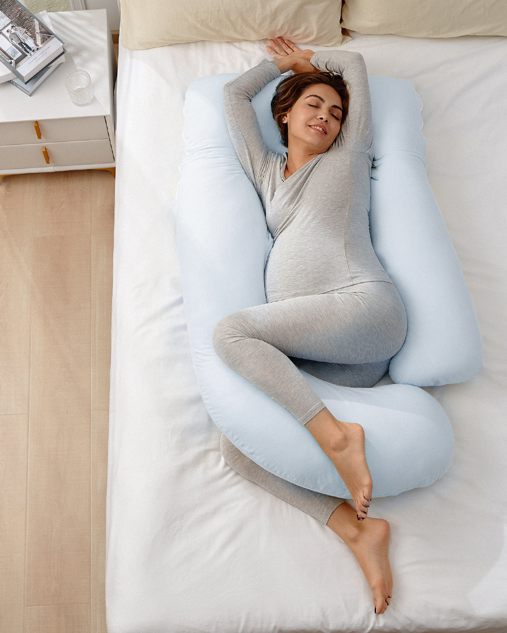 Huggable - Coussin de maternité en coton en forme de U