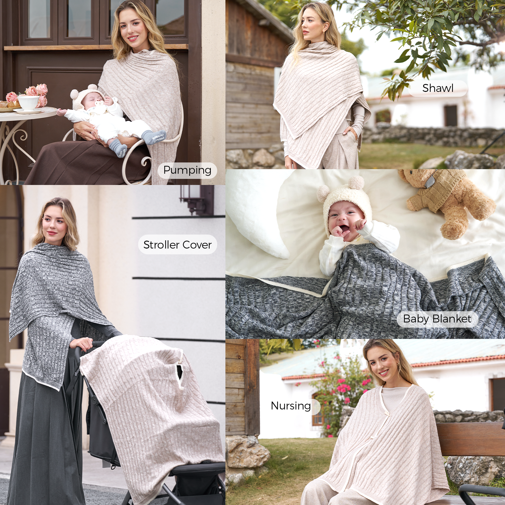Couverture d’allaitement Momcozy en mélange de laine