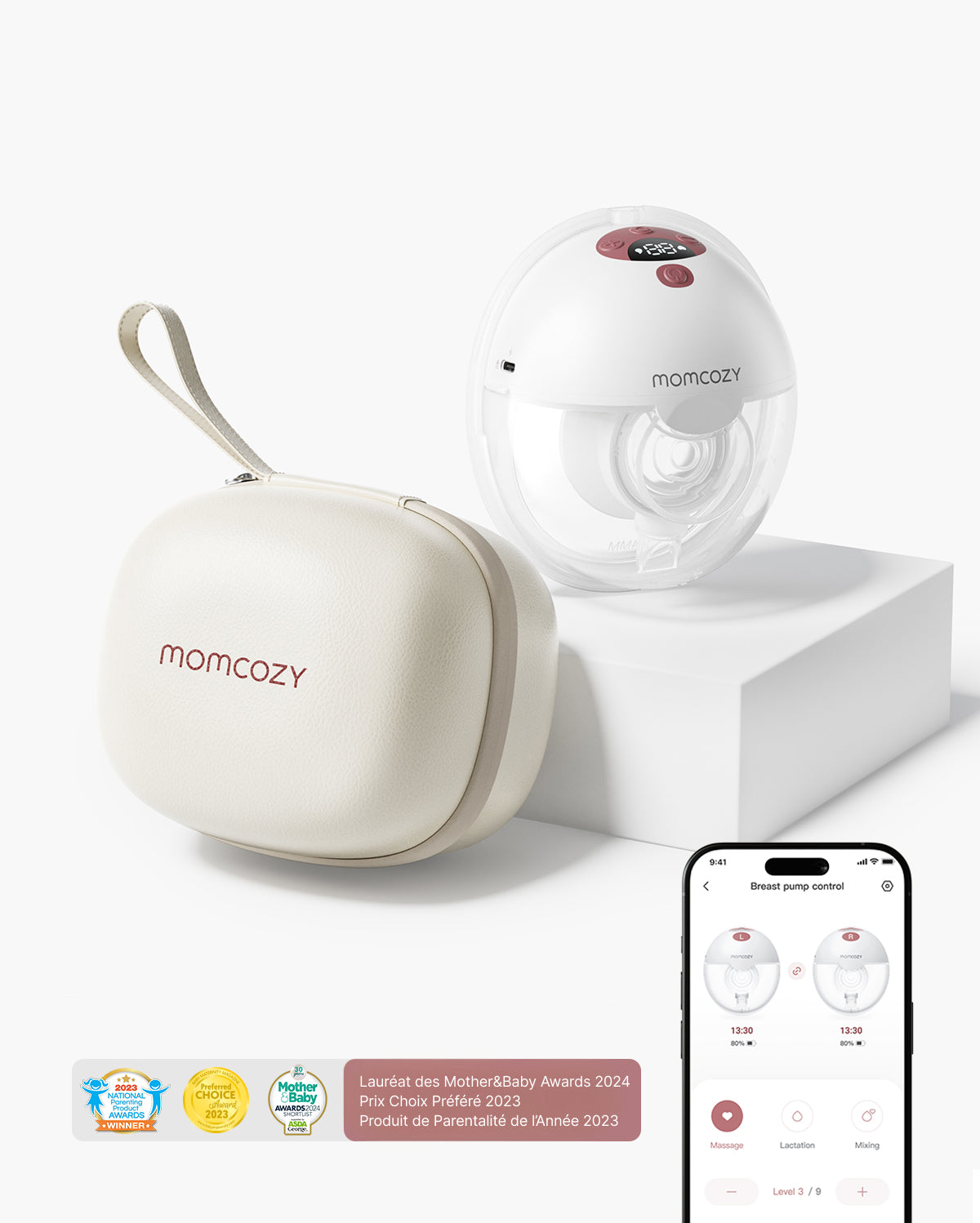 Tire-lait portable et connecté Momcozy M5 Smart - Amélioré avec contrôle via application