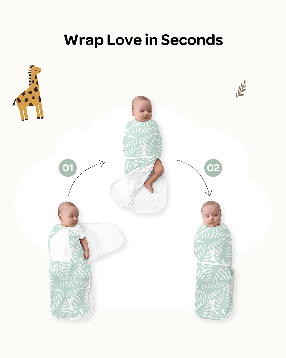 Baby-Care Bundle: Smart & Portable Sound Machine & Easy Swaddle Wrap