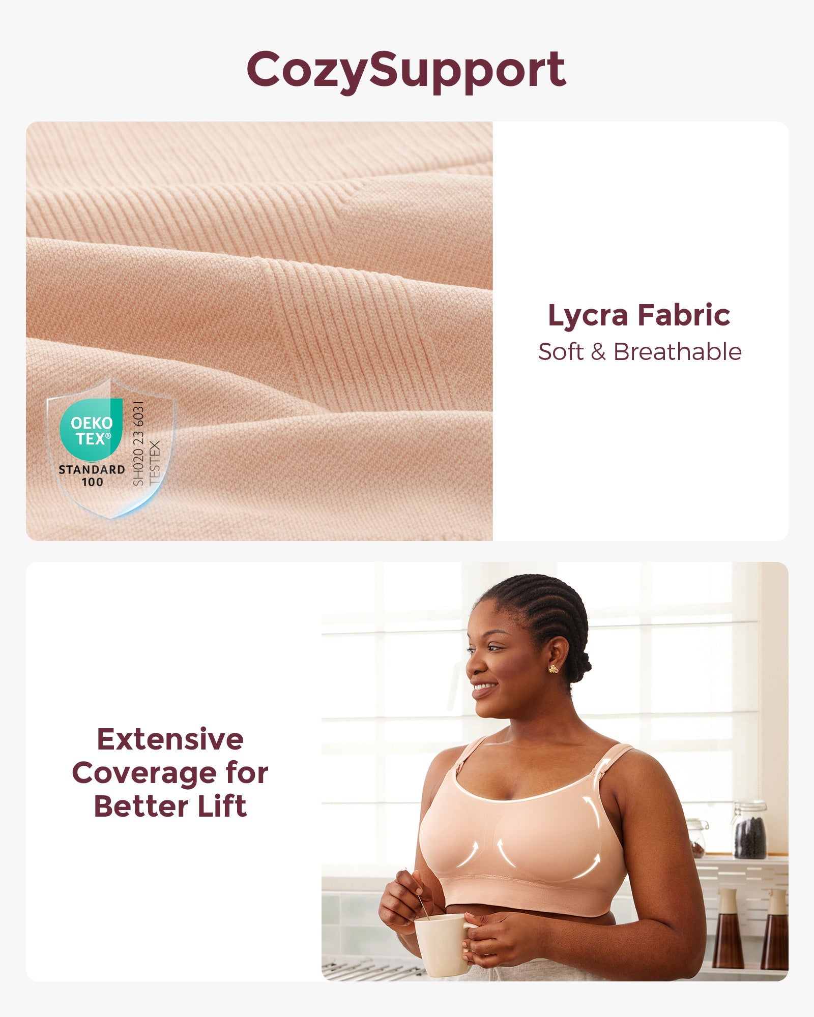 Soutien-gorge d’allaitement Momcozy mains libres tout-en-un avec coussinet fixe