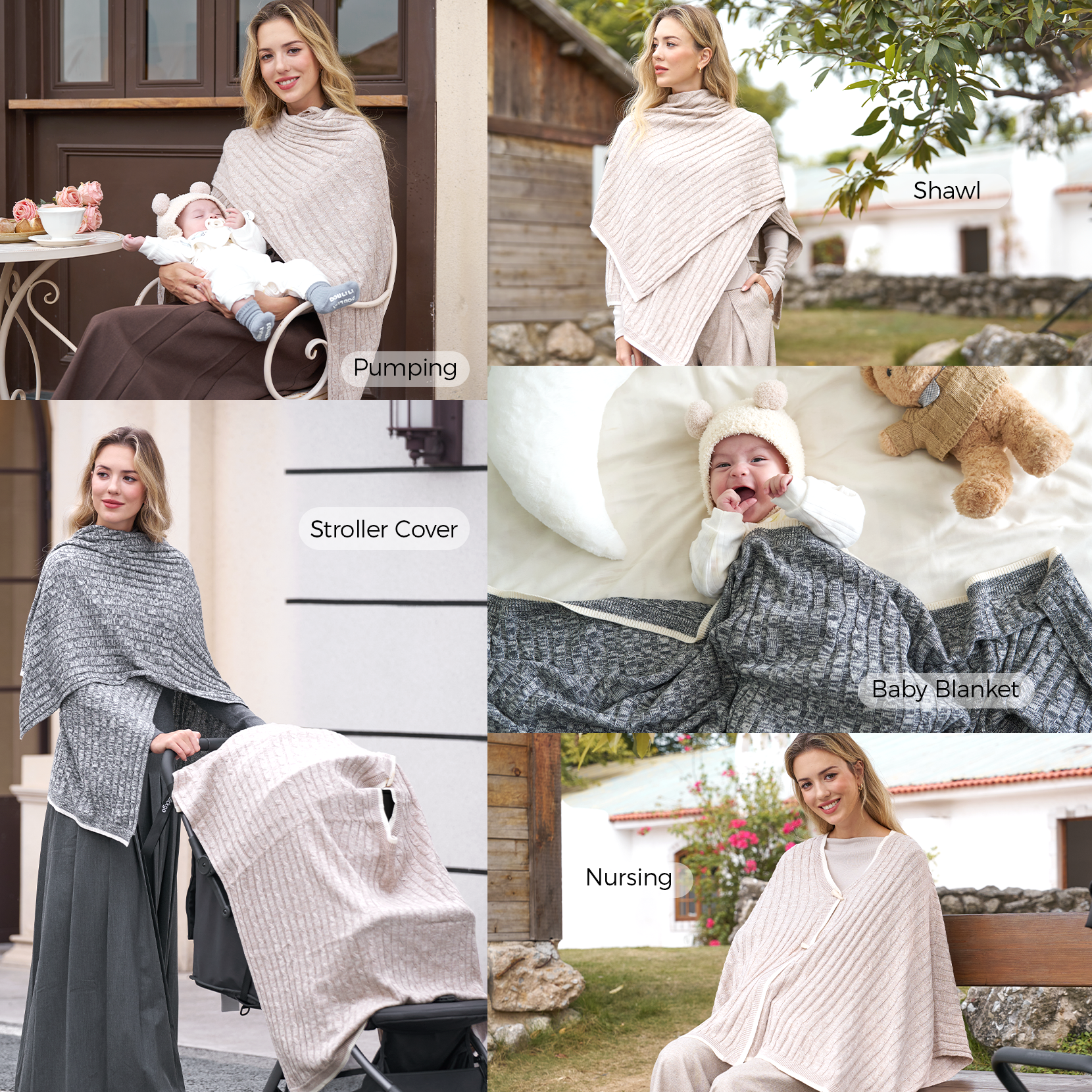Couverture d’allaitement Momcozy en mélange de laine