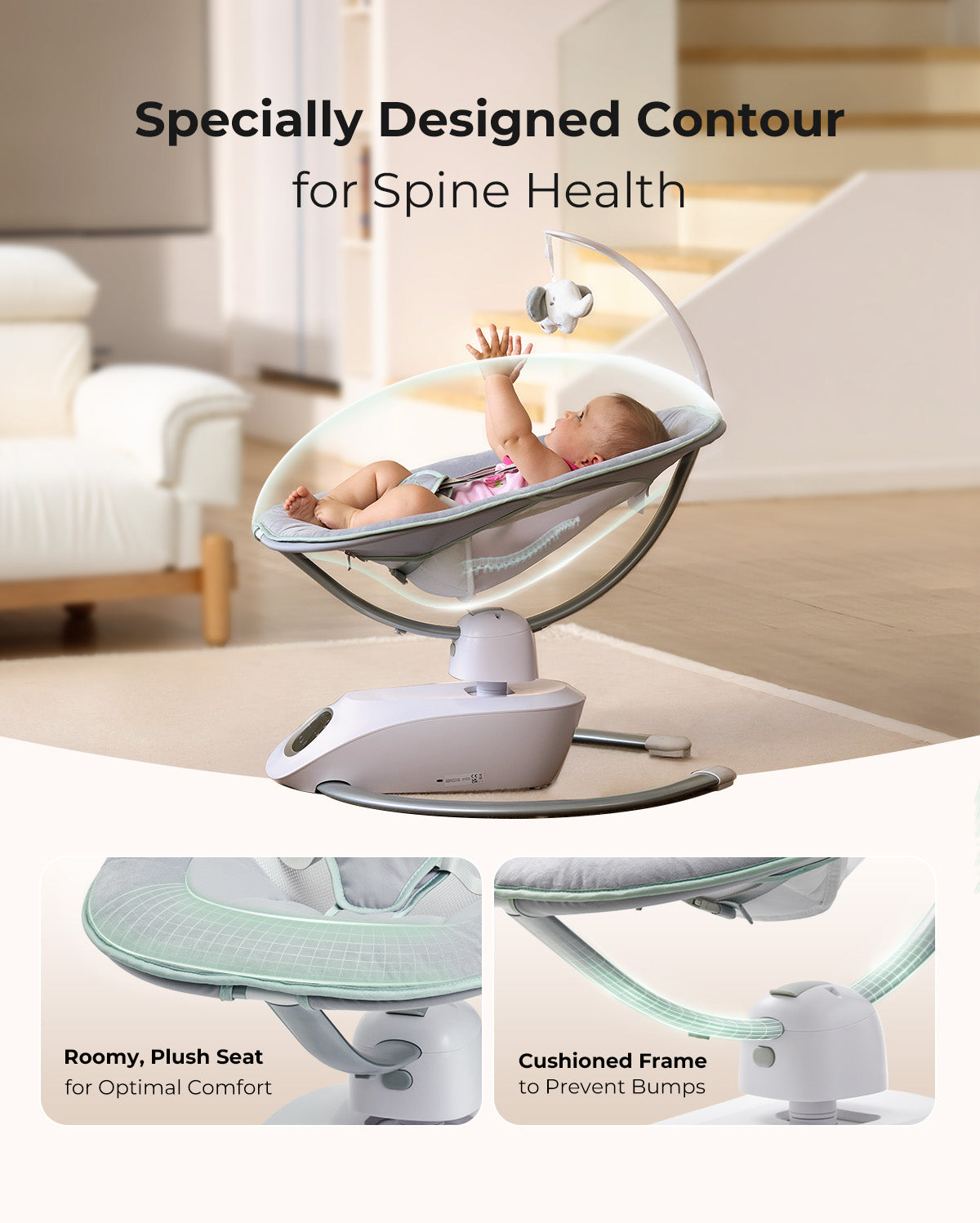 Balancelle Bébé Électrique 3D Momcozy CocoSway – Confort et Apaisement