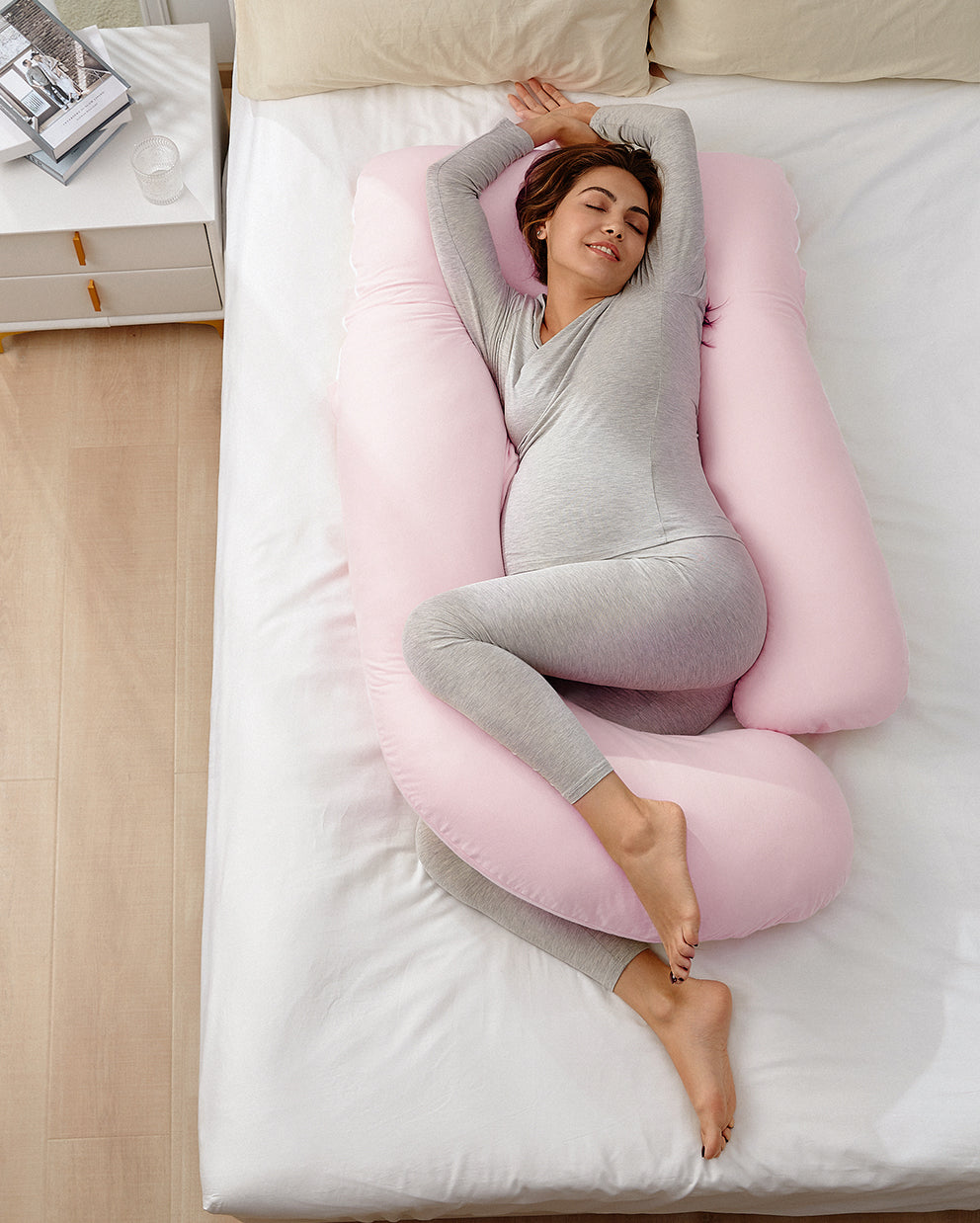 Huggable - Coussin de maternité en coton en forme de U