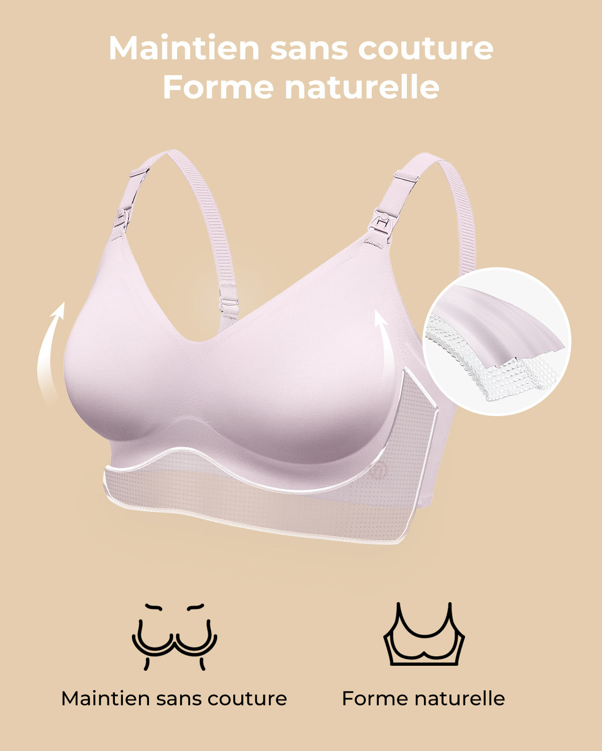 CozyAura – Soutien-Gorge d’Allaitement Seamless Ultra-Doux (YN21)