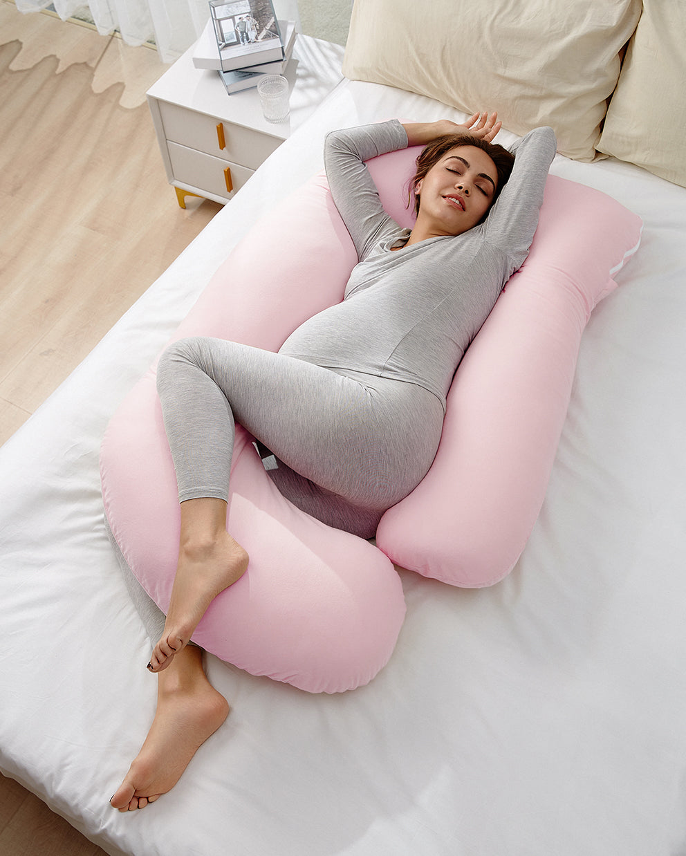 Huggable - Coussin de maternité en coton en forme de U