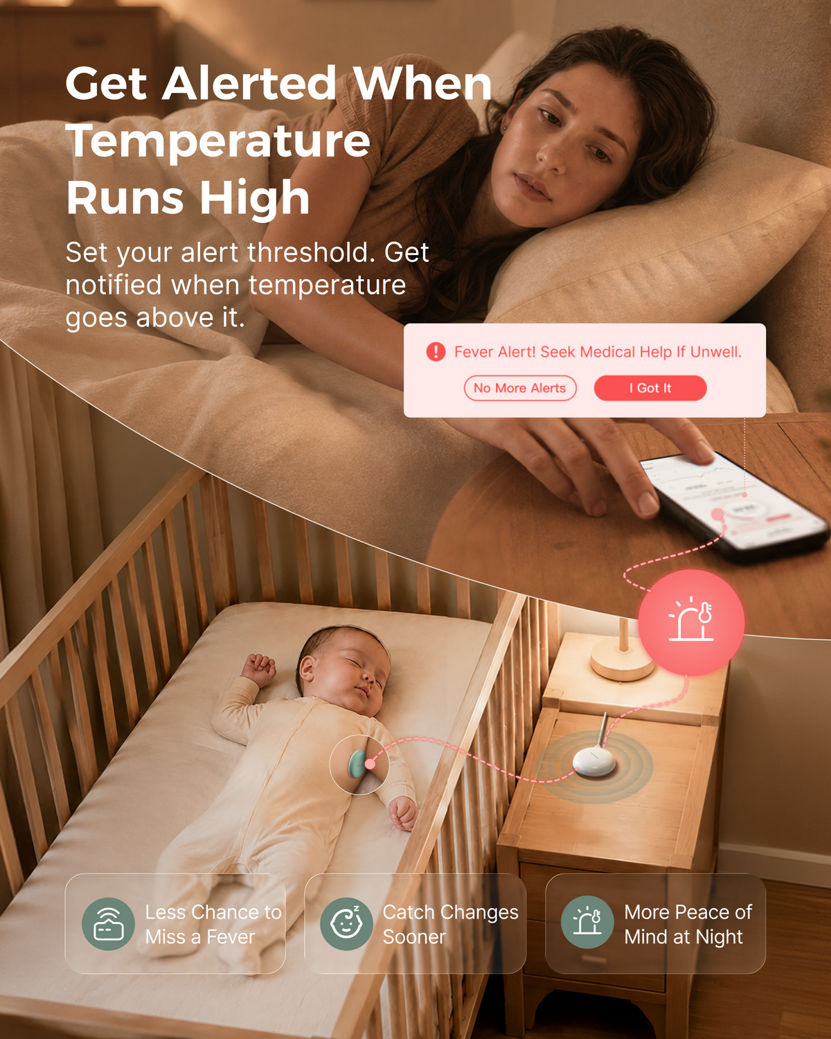 Kit thermomètre connecté portable pour bébé & amplificateur de signal Momcozy