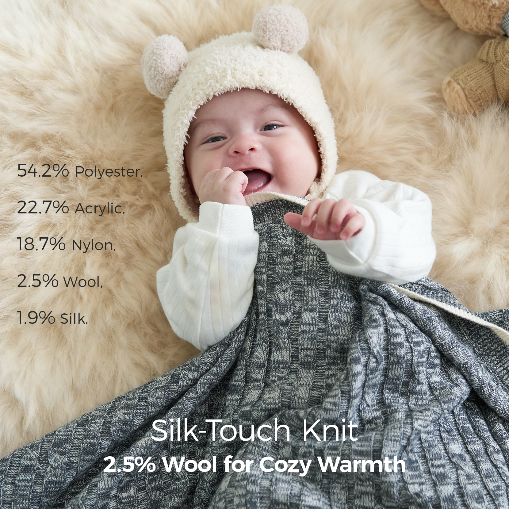 Couverture d’allaitement Momcozy en mélange de laine