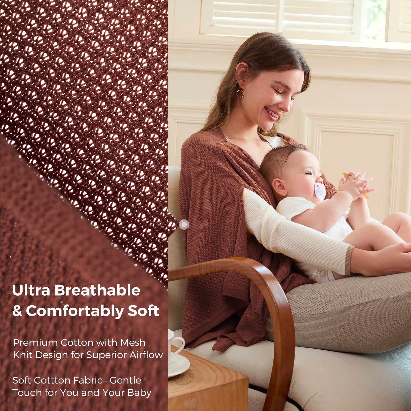 Couverture d'allaitement Momcozy - Poncho d'intimité doux, respirant et à usages multiples