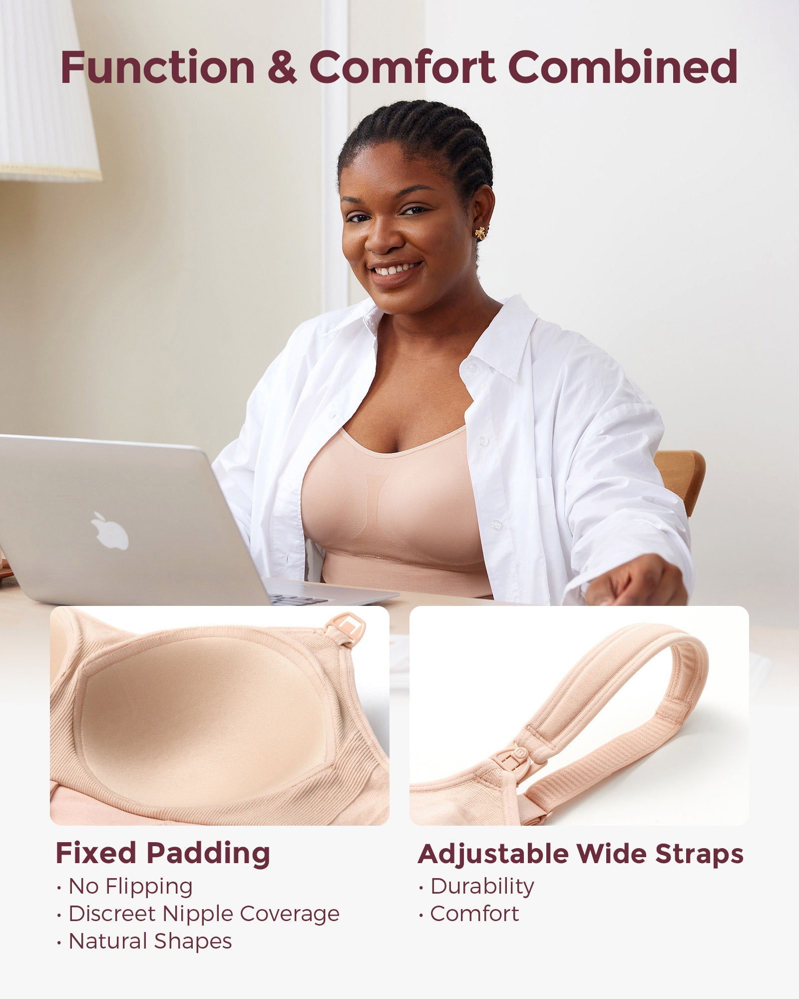Soutien-gorge d’allaitement Momcozy mains libres tout-en-un avec coussinet fixe