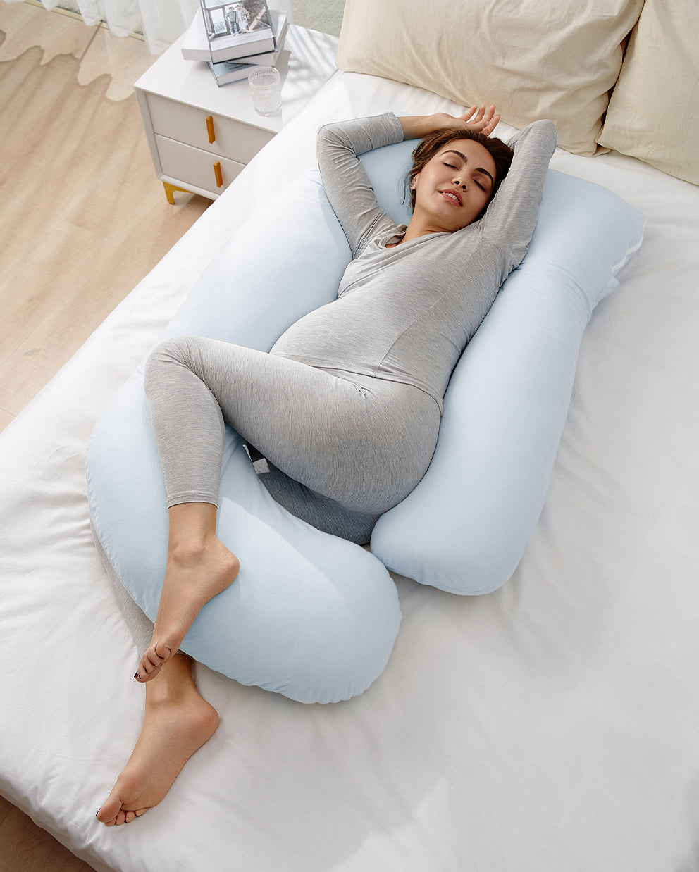 Huggable - Coussin de maternité en coton en forme de U