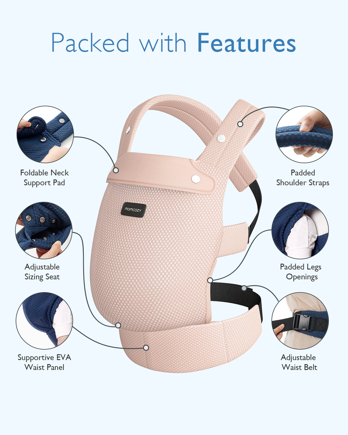 Porte-bébé Momcozy PureHug en maille aérée